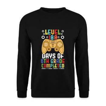 100. Tag abgeschlossen Gamer 6. Klasse Schultage - Unisex Pullover - Schwarz - Vorne - Alina (178cm) & Michal (187cm)