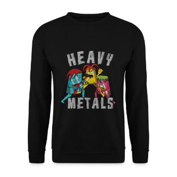Band Elements Heavy Rock Hand Metal Music Lover - Sweat-shirt Unisexe - noir - Devant - Alina (178cm) & Michal (187cm)