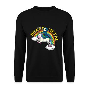 Skeleton Licorne Arc-en-ciel Metal Musique Heavy Rock - Sweat-shirt Unisexe - noir - Devant - Alina (178cm) & Michal (187cm)
