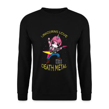 Rainbow Unicorn Love Metal Music Heavy Rock - Sweat-shirt Unisexe - noir - Devant - Alina (178cm) & Michal (187cm)
