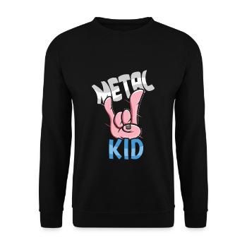 Rock Sign Rock Hand Metal Kid Music Lover Rocker - Unisex Sweatshirt - black - Front - Alina (178cm) & Michal (187cm)