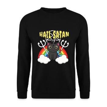 Kawaii Satan Arc-en-ciel Diable Metal Musique Amateur de Rock - Sweat-shirt Unisexe - noir - Devant - Alina (178cm) & Michal (187cm)