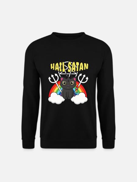 Kawaii Satan Rainbow Devil Metal Music Lover Rock - Unisex Pullover - Schwarz