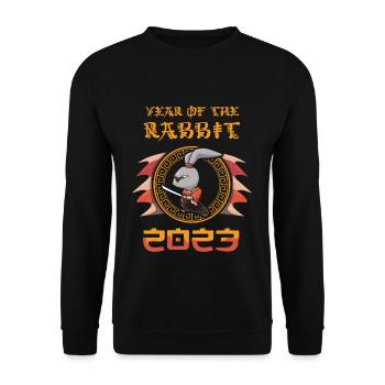 Chinese Zodiac New Year Of Rabbit 2023 New Year - Unisex Pullover - Schwarz - Vorne - Alina (178cm) & Michal (187cm)
