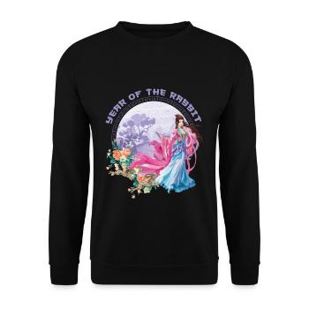 Majestic Rabbit 2023 Year Happy Chinese New Year - Unisex Pullover - Schwarz - Vorne - Alina (178cm) & Michal (187cm)
