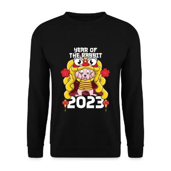 Dragon Lapin Nouvel An Joyeux Nouvel An chinois - Sweat-shirt Unisexe - noir - Devant - Alina (178cm) & Michal (187cm)