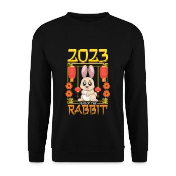 Happy Chinese New Year Of Rabbit 2023 New Year - Unisex Pullover - Schwarz - Vorne - Alina (178cm) & Michal (187cm)