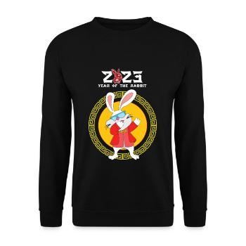Joyeux Nouvel An chinois Dab Rabbit 2023 Nouvel An - Sweat-shirt Unisexe - noir - Devant - Alina (178cm) & Michal (187cm)