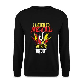 Metal With Daddy Metal Kid Music Lover Rocker - Unisex Pullover - Schwarz - Vorne - Alina (178cm) & Michal (187cm)