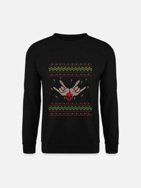 Love Metal Music Heavy Rock Ugly Christmas - Unisex Pullover - Schwarz