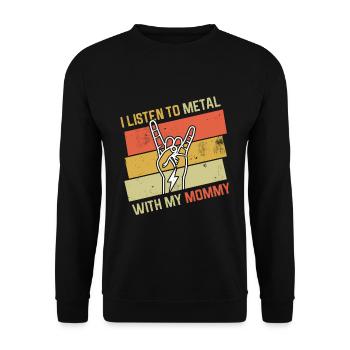 Vintage Metal With Mommy Metal Kid Music Lover - Unisex Pullover - Schwarz - Vorne - Alina (178cm) & Michal (187cm)