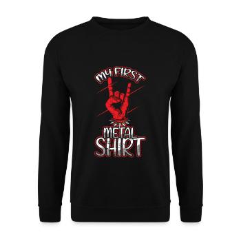Metal Kid Rocker Sign Rock Hand First Metal - Unisex Pullover - Schwarz - Vorne - Alina (178cm) & Michal (187cm)