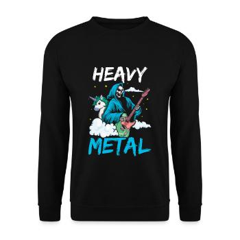Grim Bone Unicorn Guitare Metal Musique Heavy Rock - Sweat-shirt Unisexe - noir - Devant - Alina (178cm) & Michal (187cm)