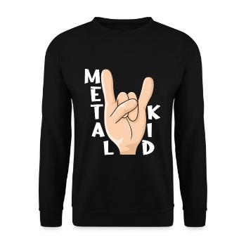 Rocker Rock Sign Rock Hand Metal Kid Music Lover - Unisex Sweatshirt - black - Front - Alina (178cm) & Michal (187cm)