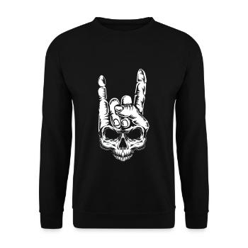 Bone Rocker Skeleton Rock Metal Music Love Rock - Sweat-shirt Unisexe - noir - Devant - Alina (178cm) & Michal (187cm)