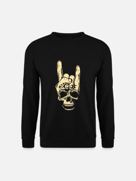 Bone Rocker Skeleton Rock Music Love Rock Metal - Unisex Pullover - Schwarz