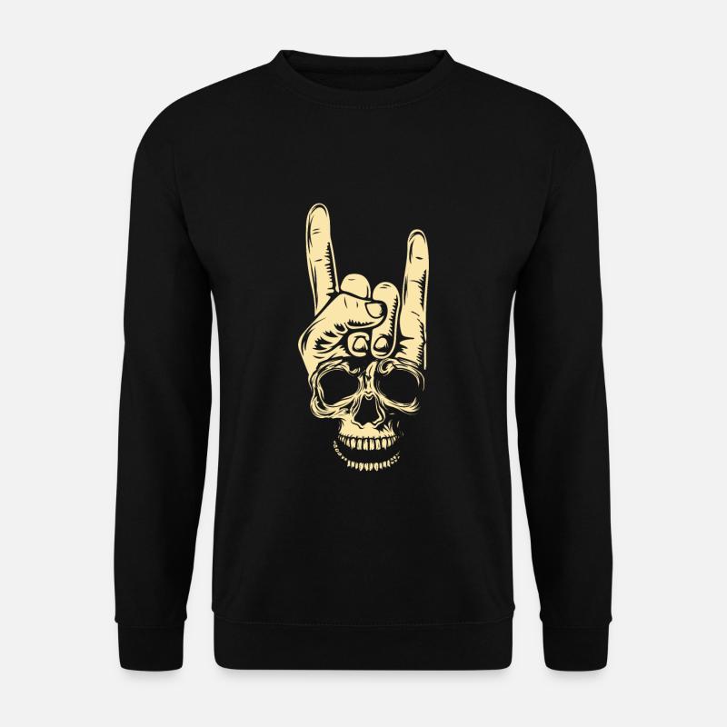 Bone Rocker Skeleton Rock Music Love Rock Metal - Unisex Pullover - Schwarz