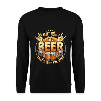 Métal Et Bière Metal Musique Lourd Bone Squelette - Sweat-shirt Unisexe - noir - Devant - Alina (178cm) & Michal (187cm)