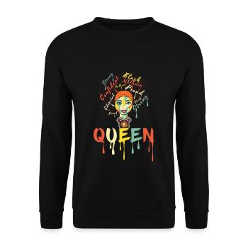 Proud Black Girl Pride Black History Month - Unisex Pullover - Schwarz - Vorne - Alina (178cm) & Michal (187cm)