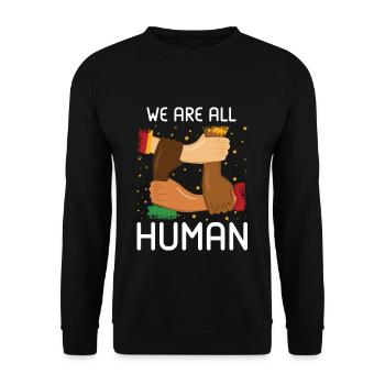 Human Equality Proud Black Pride Black History - Unisex Sweatshirt - black - Front - Alina (178cm) & Michal (187cm)