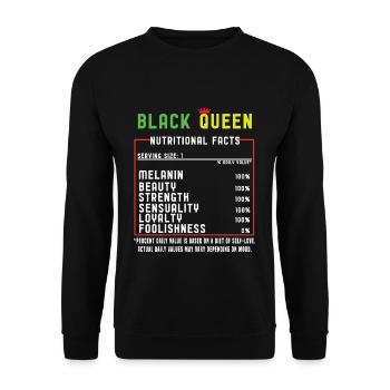 Black Melanin Pride Black History Month - Unisex Pullover - Schwarz - Vorne - Alina (178cm) & Michal (187cm)