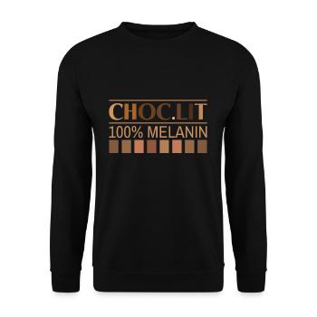 Chocolate Melanin Pride Black History Month - Unisex Pullover - Schwarz - Vorne - Alina (178cm) & Michal (187cm)