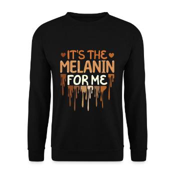 Couleurs dégoulinantes Mélanine Fierté Mois de l’histoire des Noirs - Sweat-shirt Unisexe - noir - Devant - Alina (178cm) & Michal (187cm)
