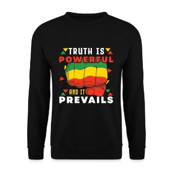 Truth Is Powerful Fist Pride Black History Month - Unisex Pullover - Schwarz - Vorne - Alina (178cm) & Michal (187cm)