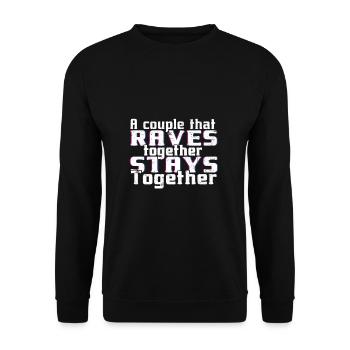Music Raves Together Hearts Couple Valentines Day - Unisex Pullover - Schwarz - Vorne - Alina (178cm) & Michal (187cm)