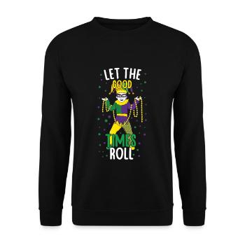 Jester Clown Festival Parade Beads Mardi Gras - Unisex Pullover - Schwarz - Vorne - Alina (178cm) & Michal (187cm)