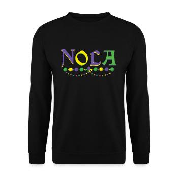 New Orleans Festival Parade Beads Mardi Gras - Unisex Pullover - Schwarz - Vorne - Alina (178cm) & Michal (187cm)