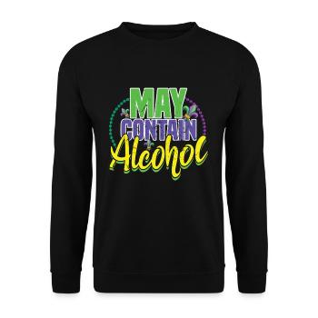 Alcohol Lover Festival Parade Beads Mardi Gras - Unisex Pullover - Schwarz - Vorne - Alina (178cm) & Michal (187cm)