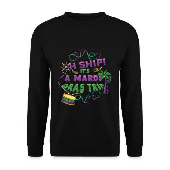 Ship Mardi Cruise Festival Parade Beads Mardi Gras - Unisex Pullover - Schwarz - Vorne - Alina (178cm) & Michal (187cm)