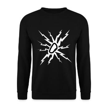 Karabiner Motiv für Kletterer und Bergsteiger - Unisex Pullover - Schwarz - Vorne - Alina (178cm) & Michal (187cm)