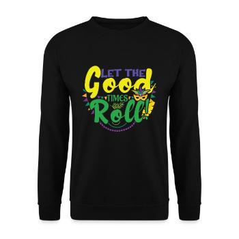 Mask Roll Mardi Festival Parade Beads Mardi Gras - Unisex Pullover - Schwarz - Vorne - Alina (178cm) & Michal (187cm)