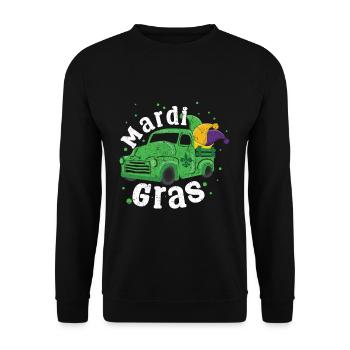Truck Festival Parade Beads Mardi Gras - Unisex Pullover - Schwarz - Vorne - Alina (178cm) & Michal (187cm)