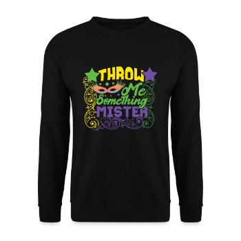 Throw Something Festival Parade Beads Mardi Gras - Unisex Pullover - Schwarz - Vorne - Alina (178cm) & Michal (187cm)