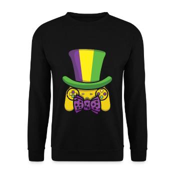 Video Game Gamer Festival Parade Beads Mardi Gras - Unisex Pullover - Schwarz - Vorne - Alina (178cm) & Michal (187cm)