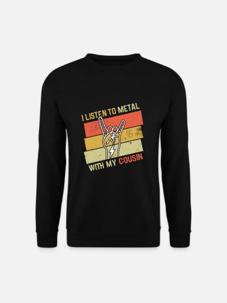Vintage Metal With Cousin Metal Kid Music Lover - Unisex Pullover - Schwarz