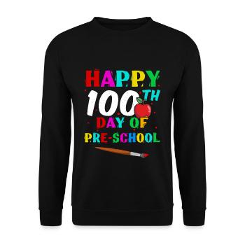 Joyeux 100e jour préscolaire 100 jours d’école - Sweat-shirt Unisexe - noir - Devant - Alina (178cm) & Michal (187cm)