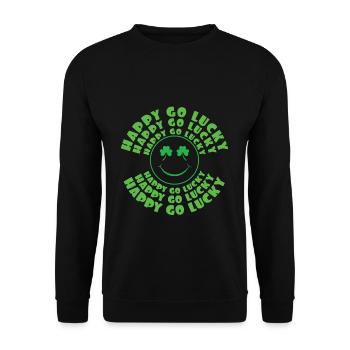 Lucky Paddy Shamrock Saint Patrick Day - Unisex Pullover - Schwarz - Vorne - Alina (178cm) & Michal (187cm)