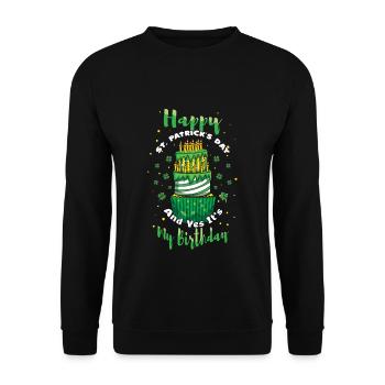 Oui Mon gâteau de naissance Trèfle Saint Patrick Fête - Sweat-shirt Unisexe - noir - Devant - Alina (178cm) & Michal (187cm)
