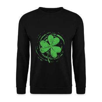 Shamrock Lucky Luck Happy Saint Patrick Day - Unisex Pullover - Schwarz - Vorne - Alina (178cm) & Michal (187cm)
