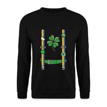 Costume Irish Paddy Shamrock Saint Patrick Day - Unisex Pullover - Schwarz - Vorne - Alina (178cm) & Michal (187cm)