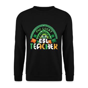 Saint Patrick Day Rainbow Clover Lucky Teacher - Sweat-shirt Unisexe - noir - Devant - Alina (178cm) & Michal (187cm)