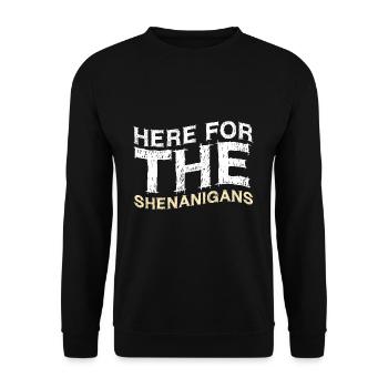 Trèfle ici pour les manigances Saint Patrick - Sweat-shirt Unisexe - noir - Devant - Alina (178cm) & Michal (187cm)