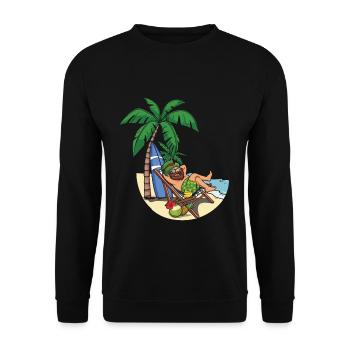 Irish Relaxing Shamrock Saint Patrick Day - Unisex Pullover - Schwarz - Vorne - Alina (178cm) & Michal (187cm)