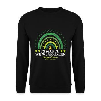Nous portons le mois de la sensibilisation aux maladies rénales vertes - Sweat-shirt Unisexe - noir - Devant - Alina (178cm) & Michal (187cm)