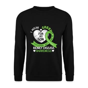 Mars, je porte la sensibilisation aux maladies rénales de Green Son - Sweat-shirt Unisexe - noir - Devant - Alina (178cm) & Michal (187cm)