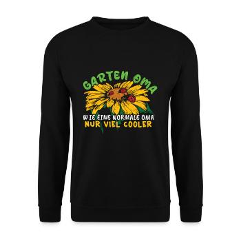 Garten Oma Wie Eine Normale Oma Nur Viel Cooler - Unisex Pullover - Schwarz - Vorne - Alina (178cm) & Michal (187cm)